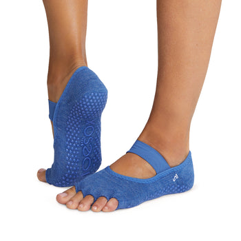 ToeSox Grip Pilates Barre Socks Non Slip Ankle Half Toe (Ciao) Medium
