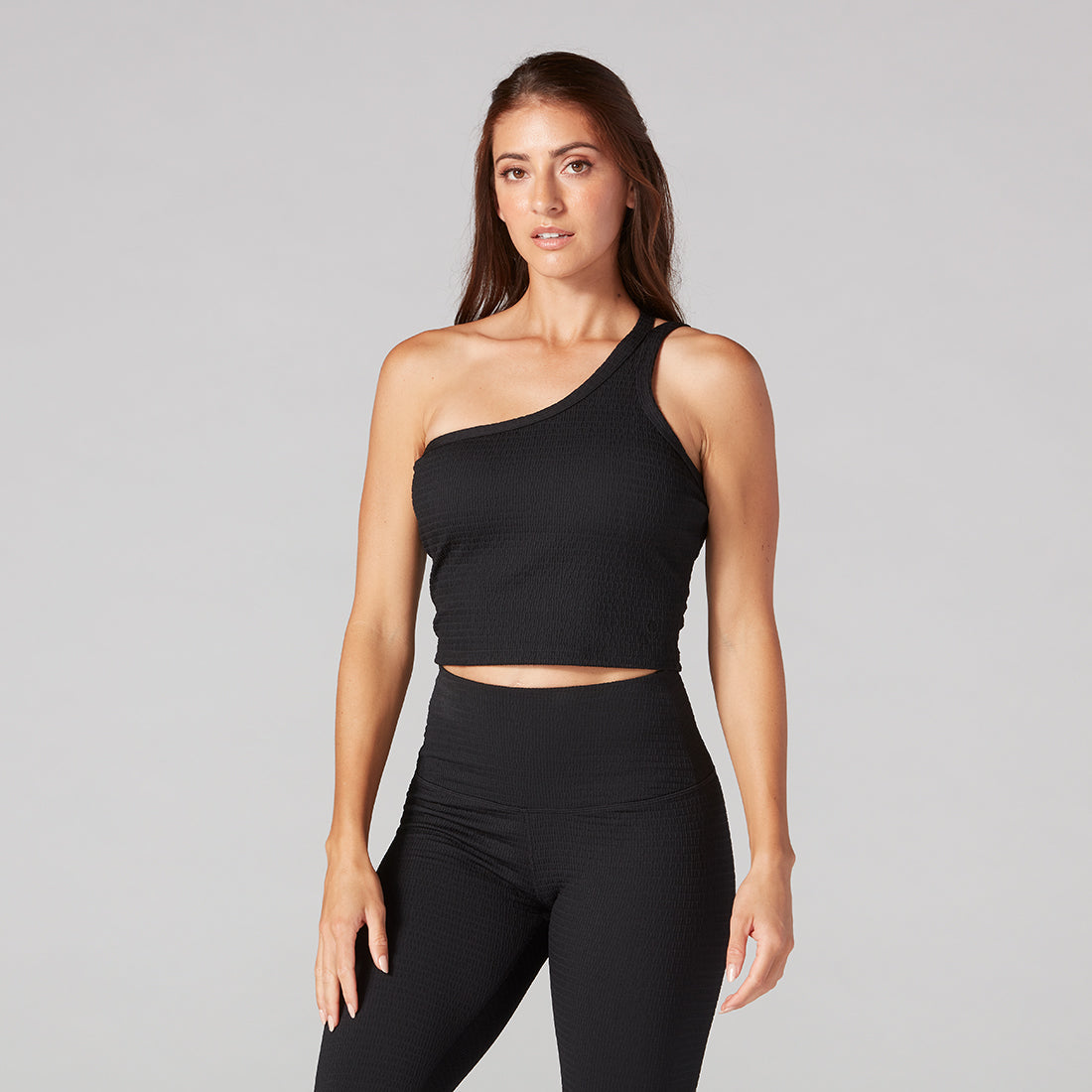 Group Seersucker One Shoulder Bra