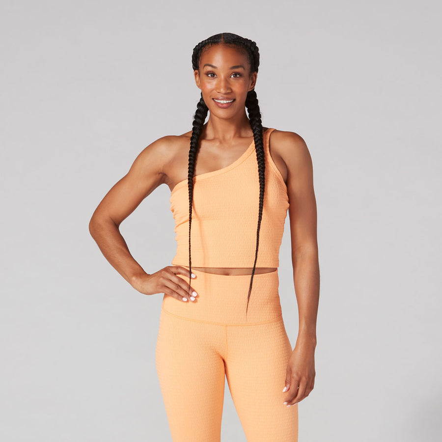 Seersucker One Shoulder Bra