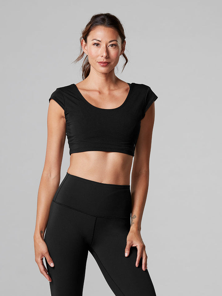 # Crop Cap Sleeve Top * | Tops > Short Sleeve | Tavi – ToeSox | Tavi | Vooray