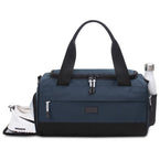 boost duffel steel blue front feature view athletic gym bag