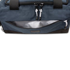 boost duffel steel blue front pocket detail view athletic gym bag