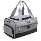 boost duffel stone gray side view athletic gym bag
