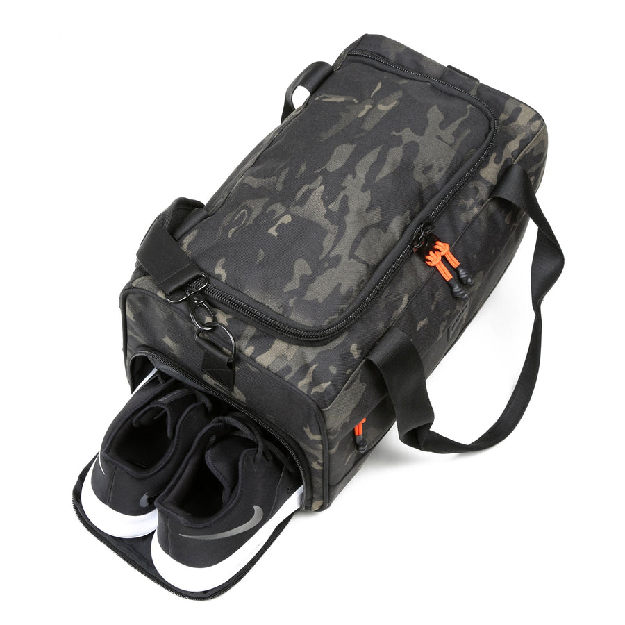 boost xl duffel abstract camo shoe pocket view athletic gym bag