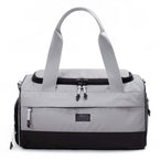 boost duffel stone gray front view athletic gym bag