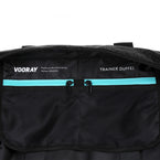 trainer duffel black foil interior zipper pocket detail active duffel