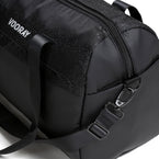 trainer duffel black foil shoulder strap detail active duffel
