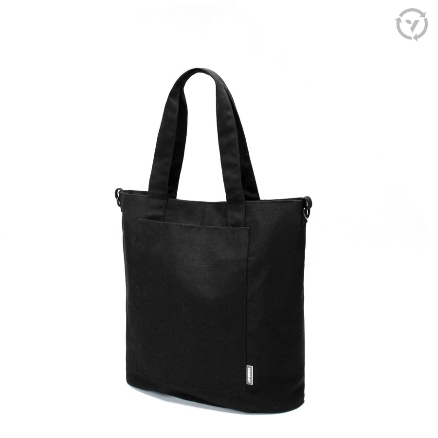 zoey tote obsidian side view eco everyday cotton