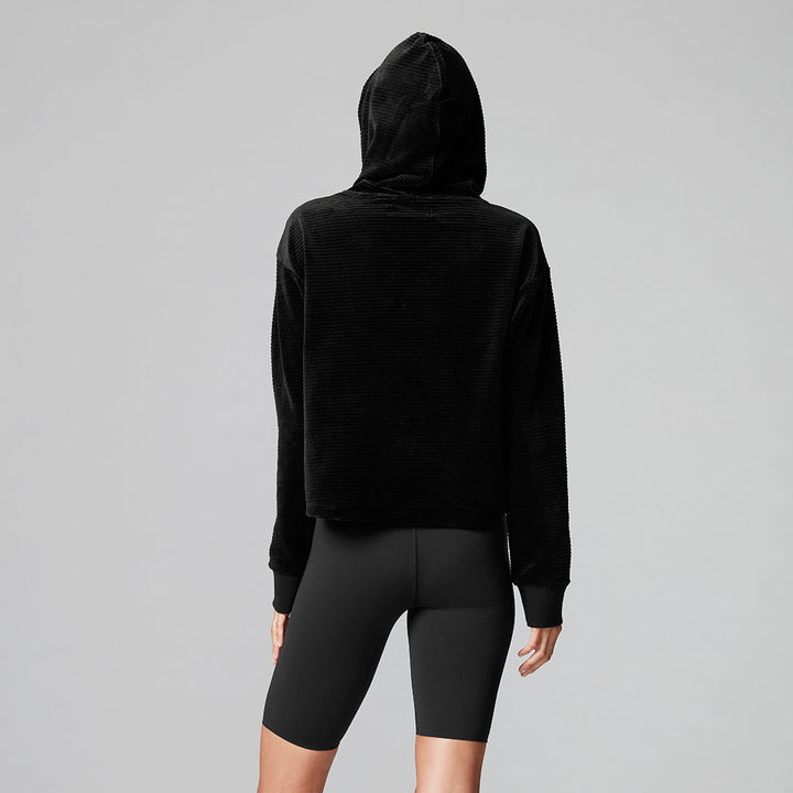 Semi Cropped Workout Hoodie Workout Sweatshirts Tavi Noir ToeSox Tavi