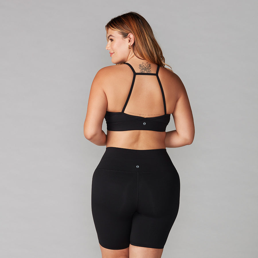 Studio Faux Leather Sports Bra