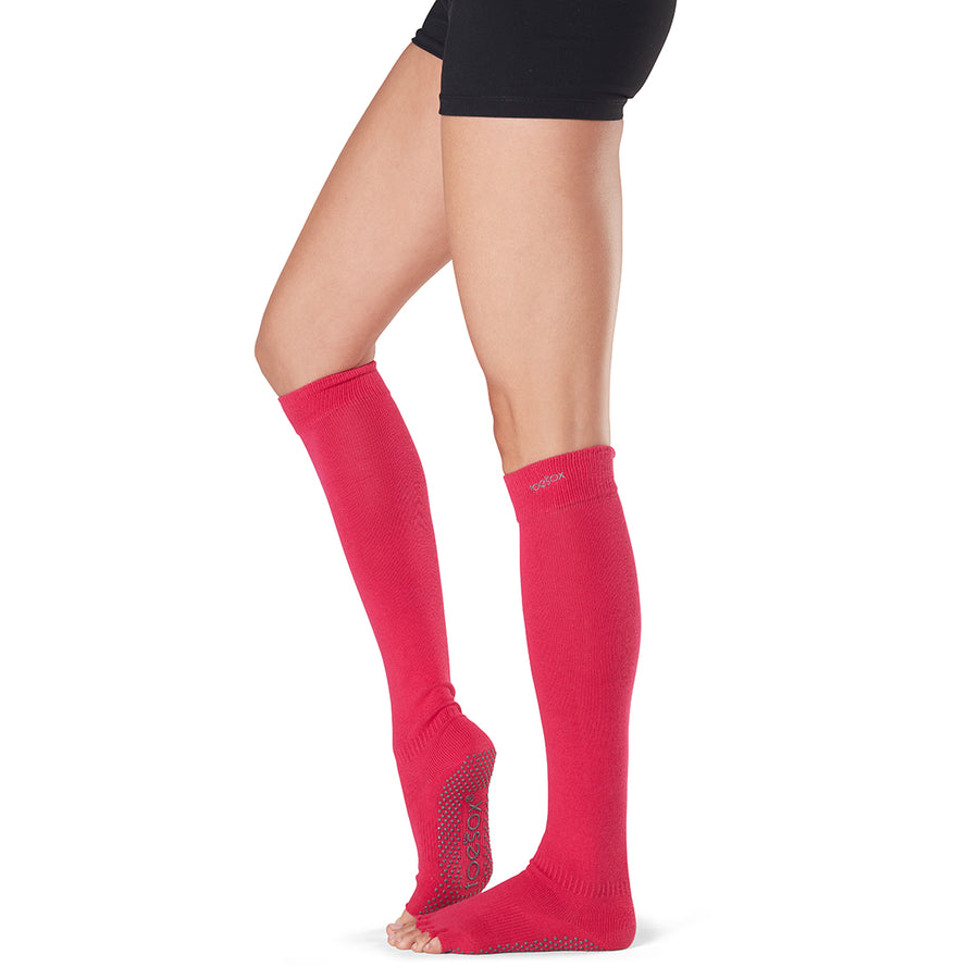 Half Toe Scrunch Knee High Grip Socks*